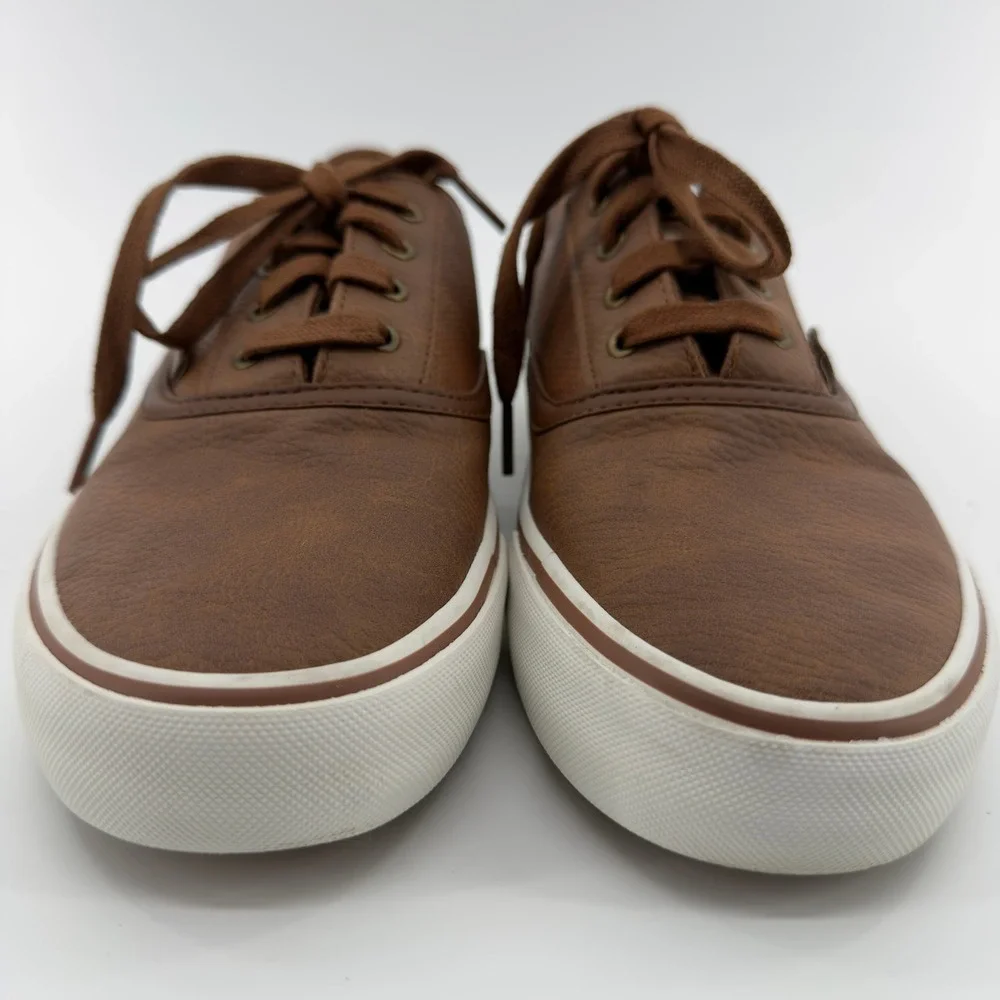 Bass Mens Brown Faux‎ Leather Low Top Lace Up Sneakers Casual Shoes Size 8